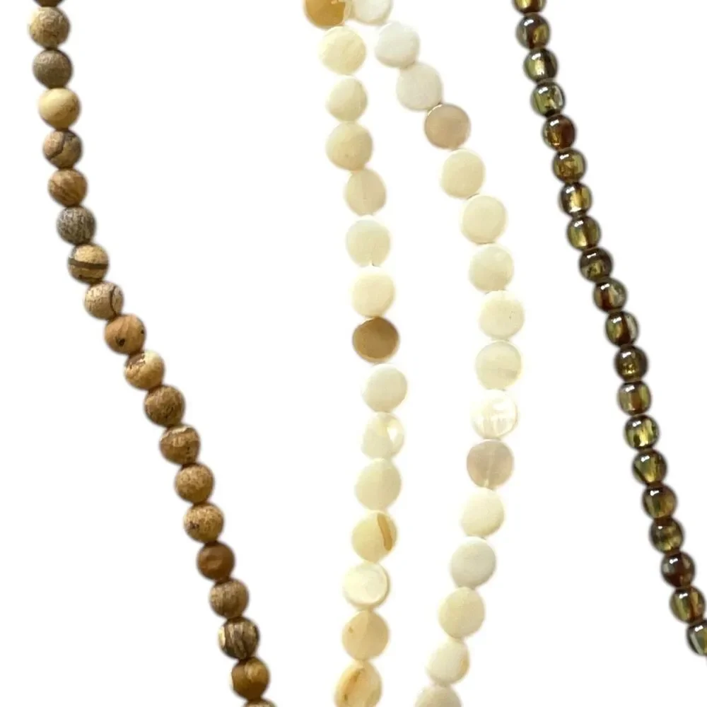 Bead Treasures Jewelry Making Shell Jasper Metallic Earth Tone DIY Mixed Lot